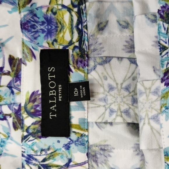 Talbots Floral Pleated Skirt Size 10P - Picture 9 of 10